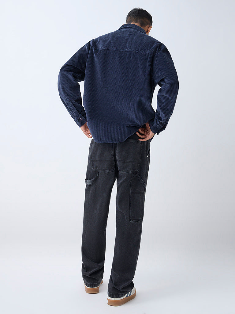 Nuon Navy Relaxed-Fit Corduroy Shirt