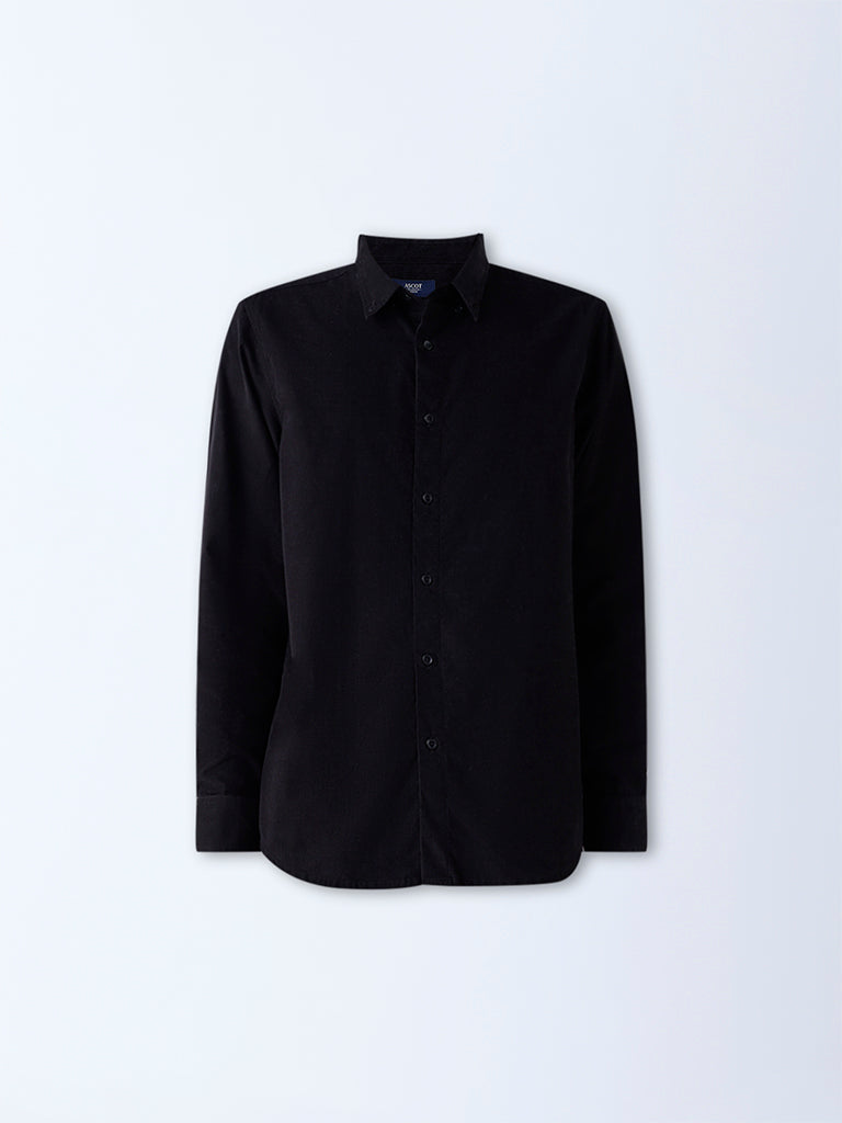 Ascot Black Relaxed-Fit Corduroy Shirt