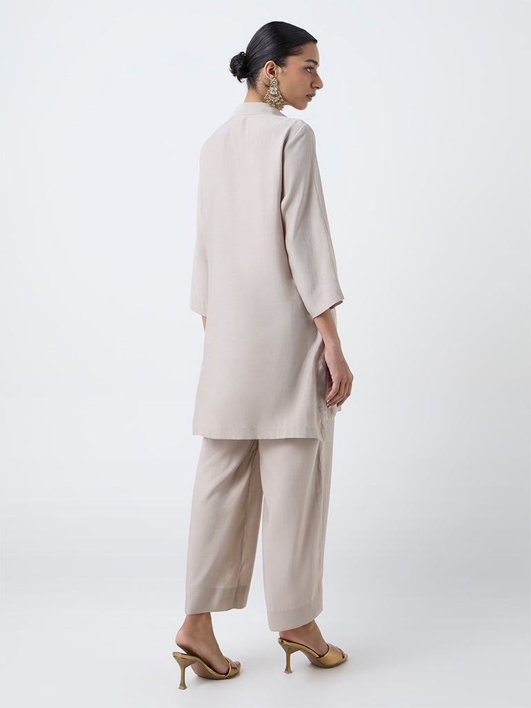 Vark Silver Embellished Co-ord Set