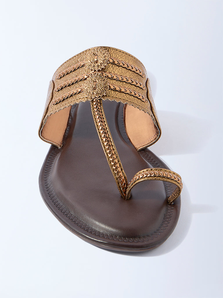 LUNA BLU Brown Kolhapuri Sandals - Exclusive