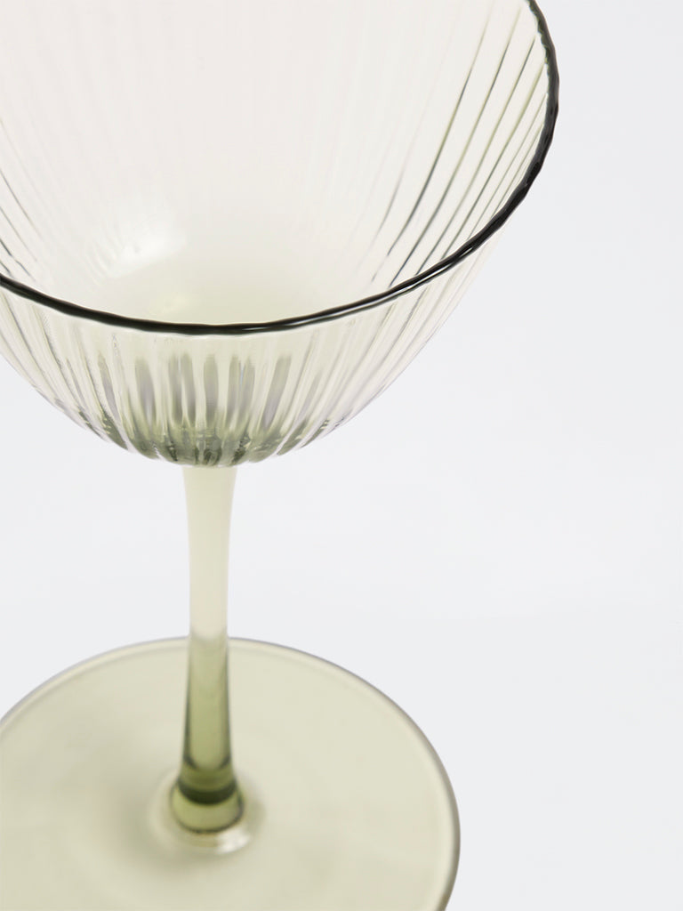 Westside Home Green Fluted Wine Glass