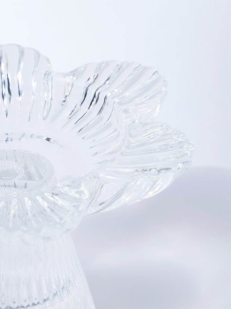 Westside Home Clear Glass Flower Votive Candle Holder