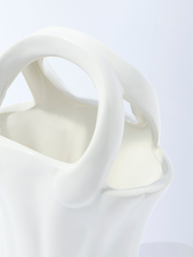 Westside Home White Ceramic Bucket Vase