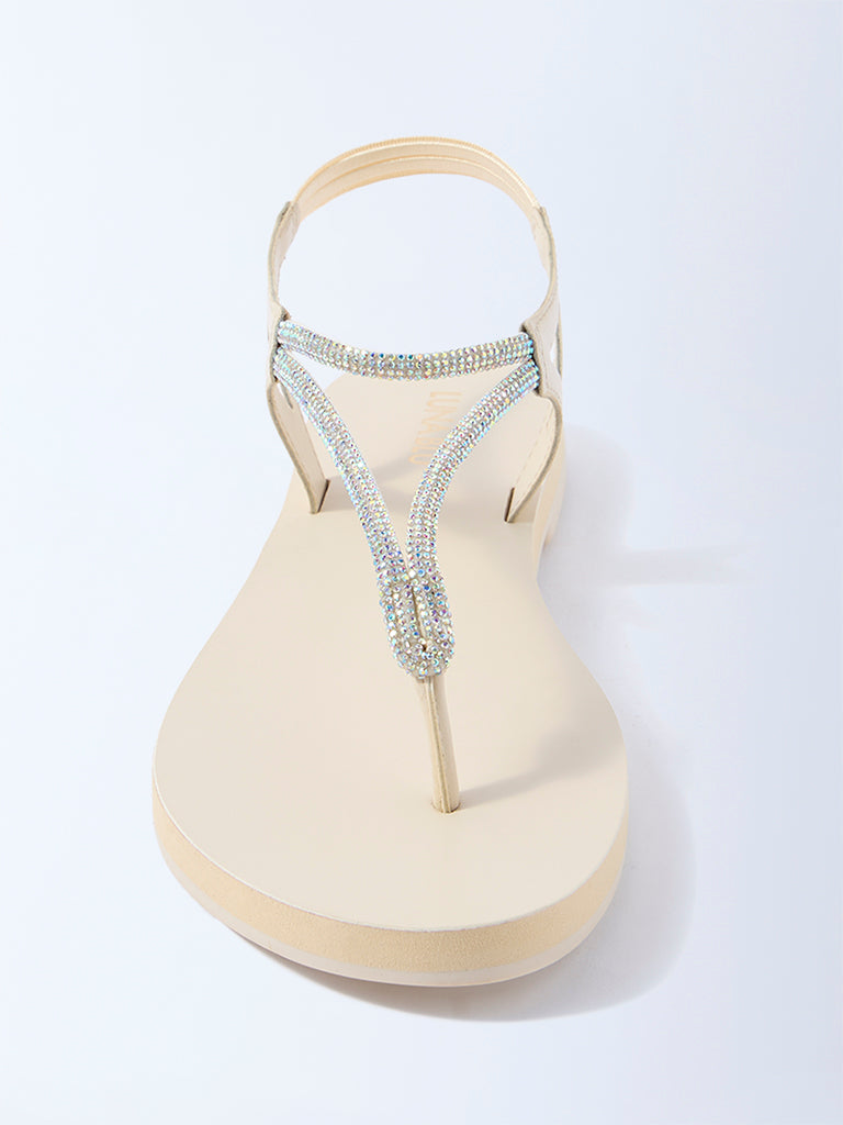 LUNA BLU Ivory Diamante Embellished Slingback Sandals - Exclusive