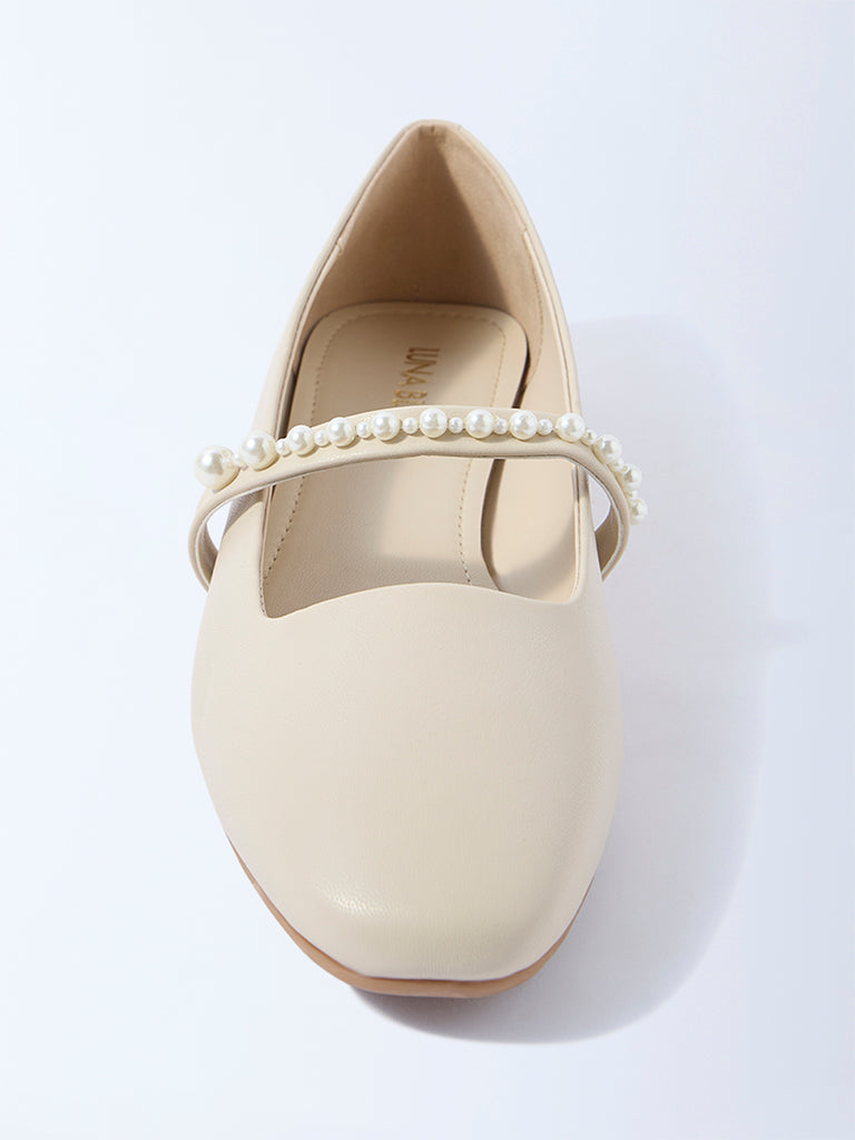 LUNA BLU Ivory Pearlescent Mary Jane Shoes - Exclusive