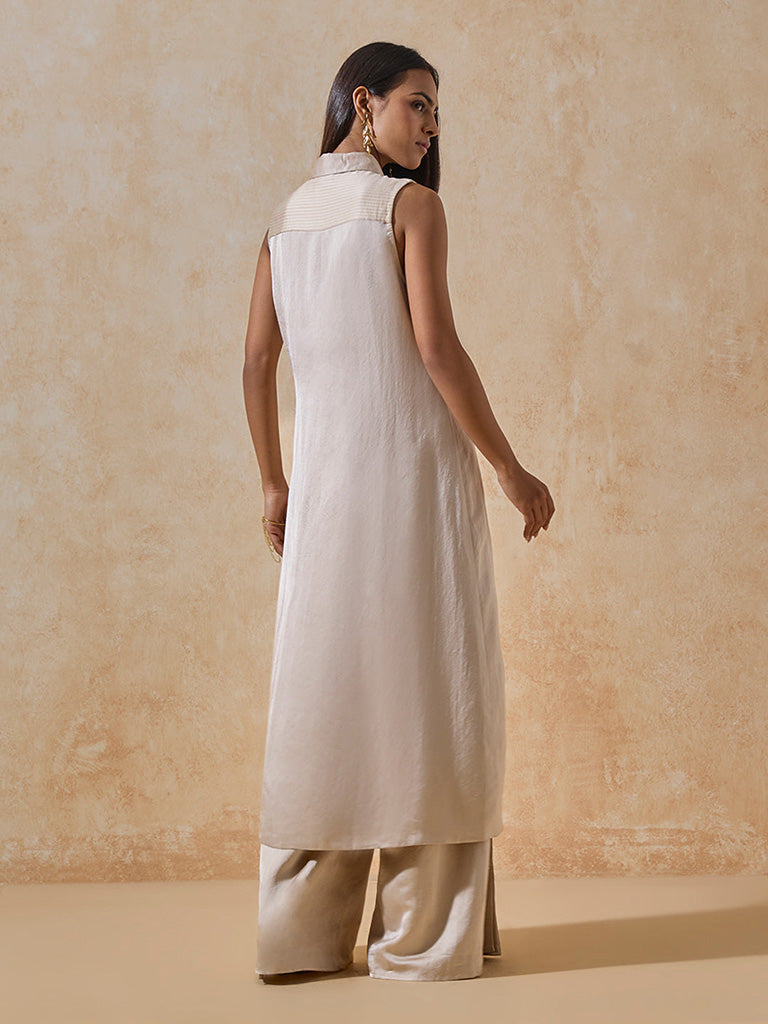 Asymmetrical Cream Top