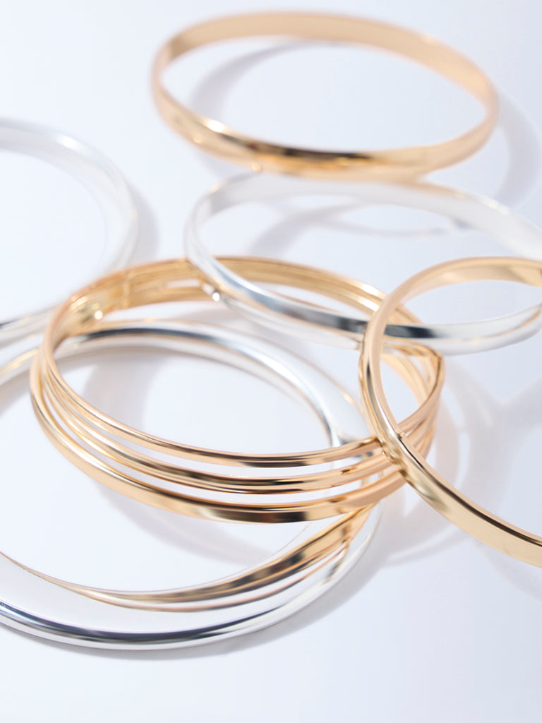 Westside Accessories Gold and Silver Bangles - Pack of 6