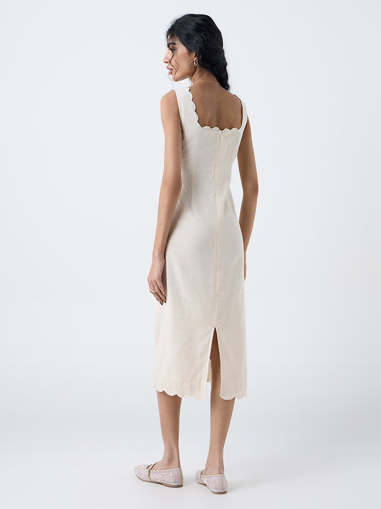 Bombay Paisley Cream Floral Cotton Straight Dress