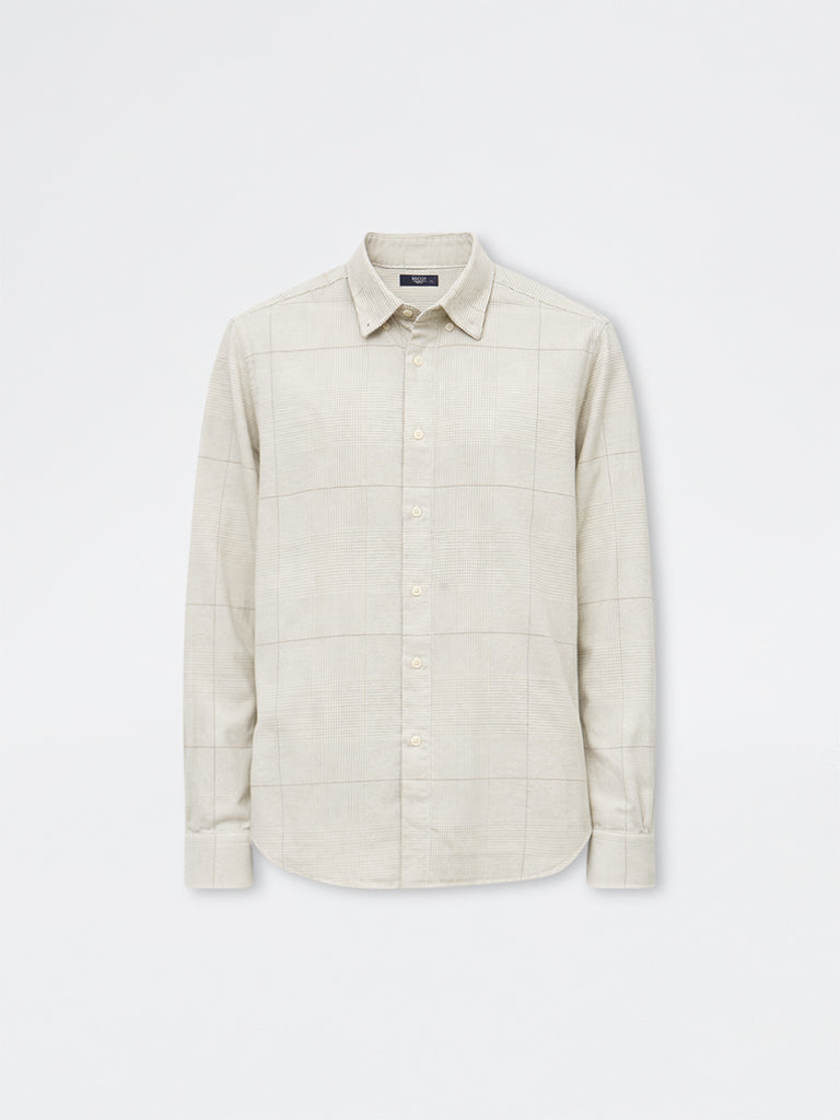 Ascot Taupe Relaxed-Fit Cotton-Blend Shirt