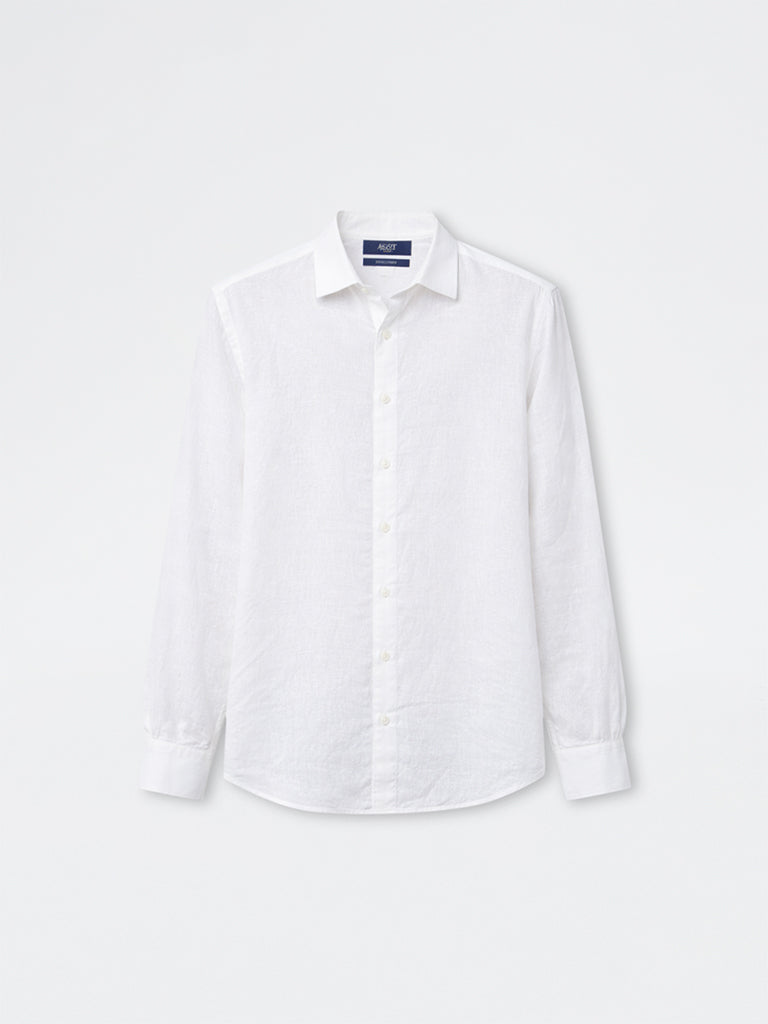 Ascot White Relaxed-Fit Linen Shirt