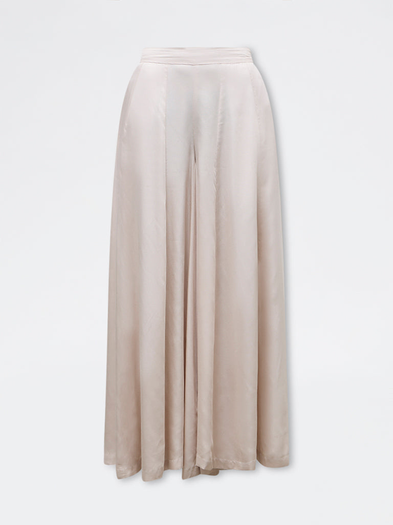 Vark Off-White Solid Palazzos