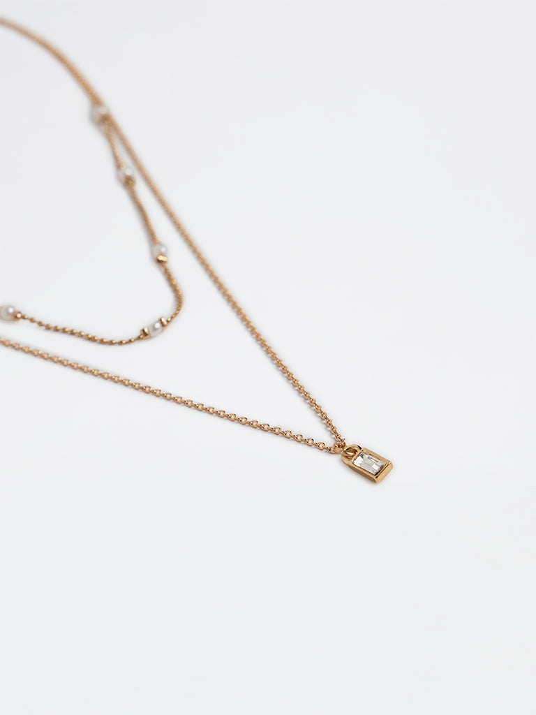 Westside Accessories Gold Layered Pendant Necklace