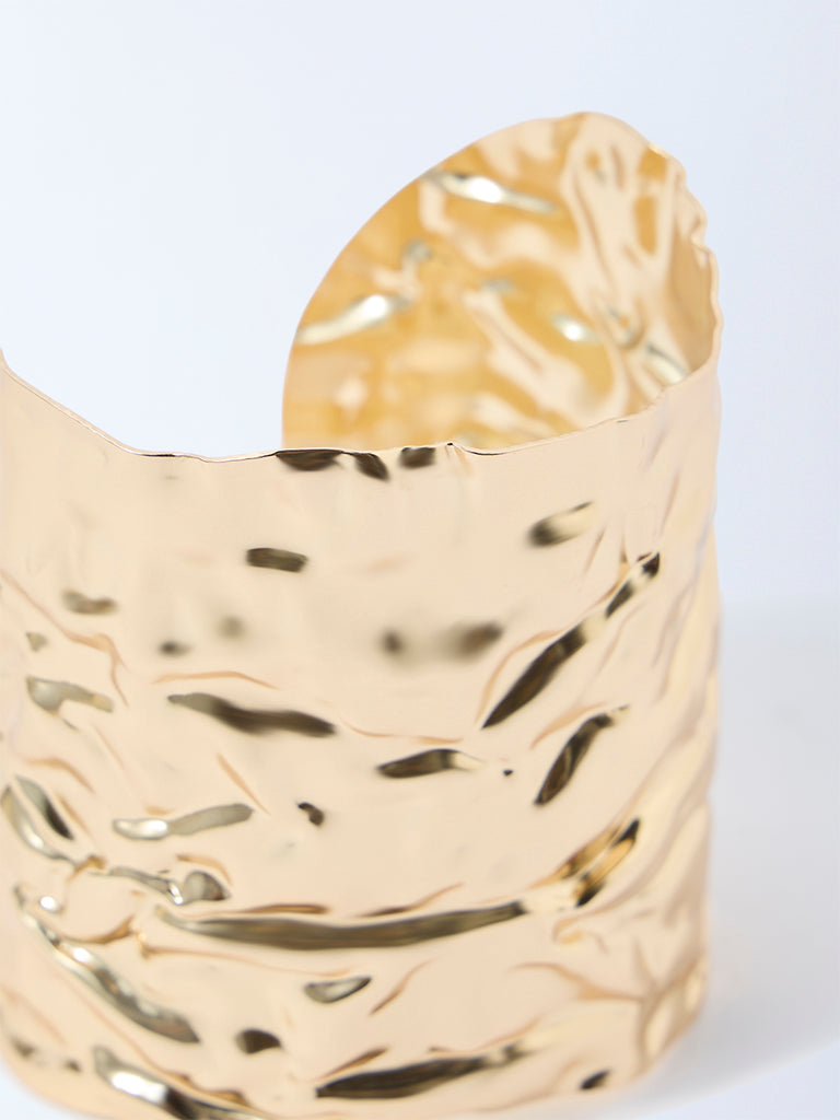 Westside Accessories Gold Molten Open Statement Cuff