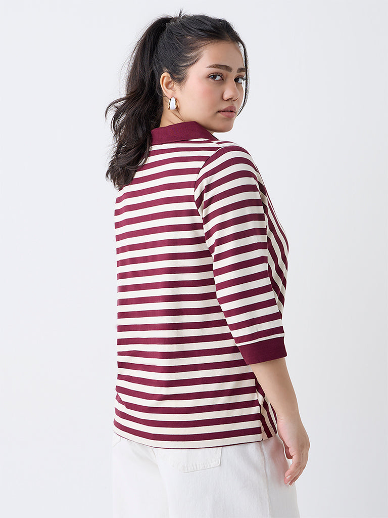 Gia Wine Striped T-Shirt
