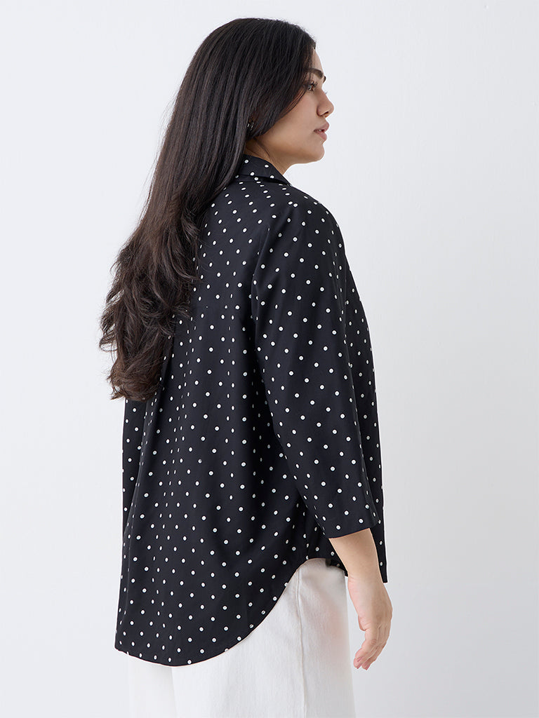 Gia Black Polka Dot Shirt
