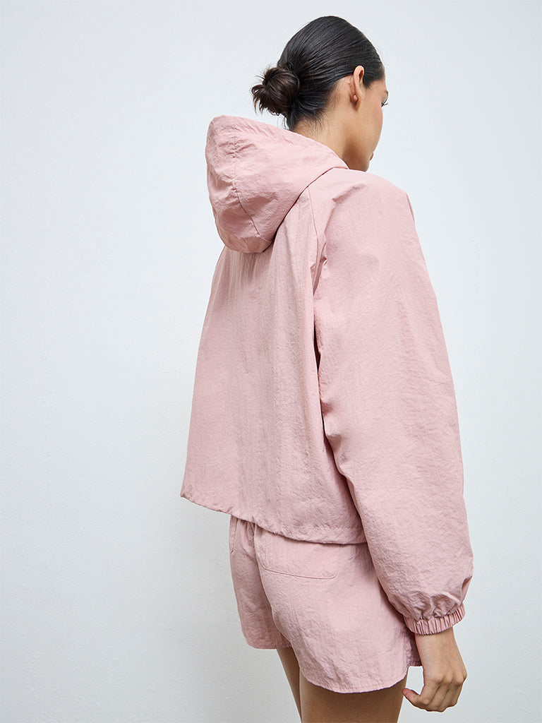 Nuoflexx Pink Textured Hooded Jacket