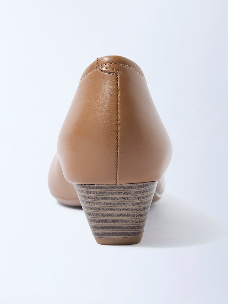 LUNA BLU Brown Solid Pump Shoes