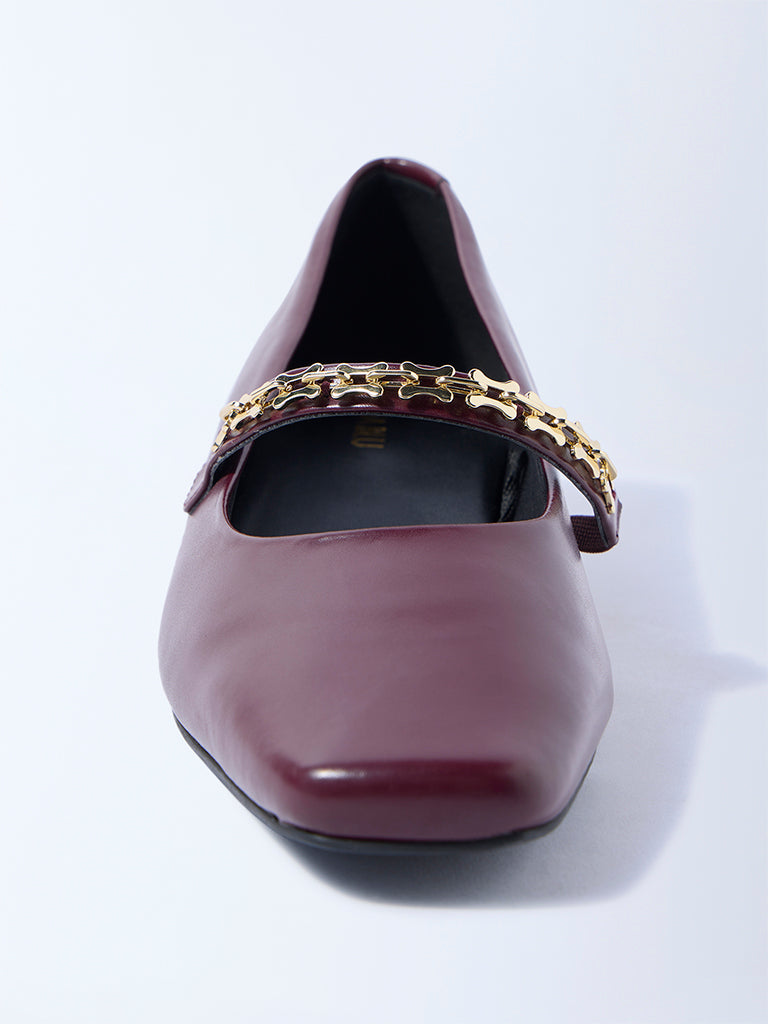 LUNA BLU Burgundy Mary Jane Shoes