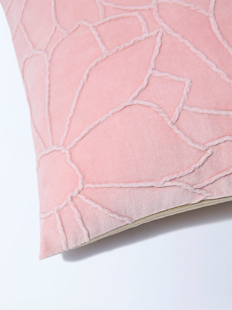 Westside Home Pink Floral Detailed Cushion Cover