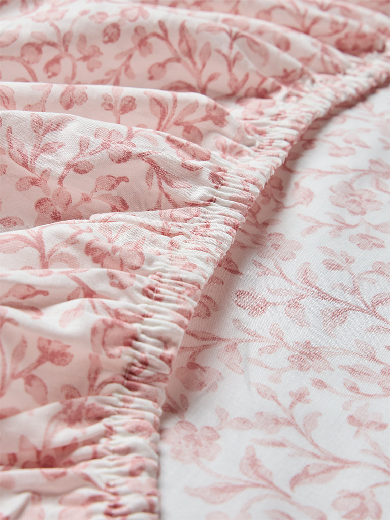 Westside Home Pink Floral Pattern King Bed Sheet Set