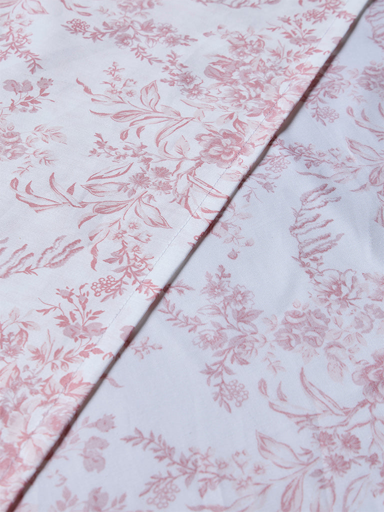 Westside Home Pink Floral Pattern King Bed Sheet Set