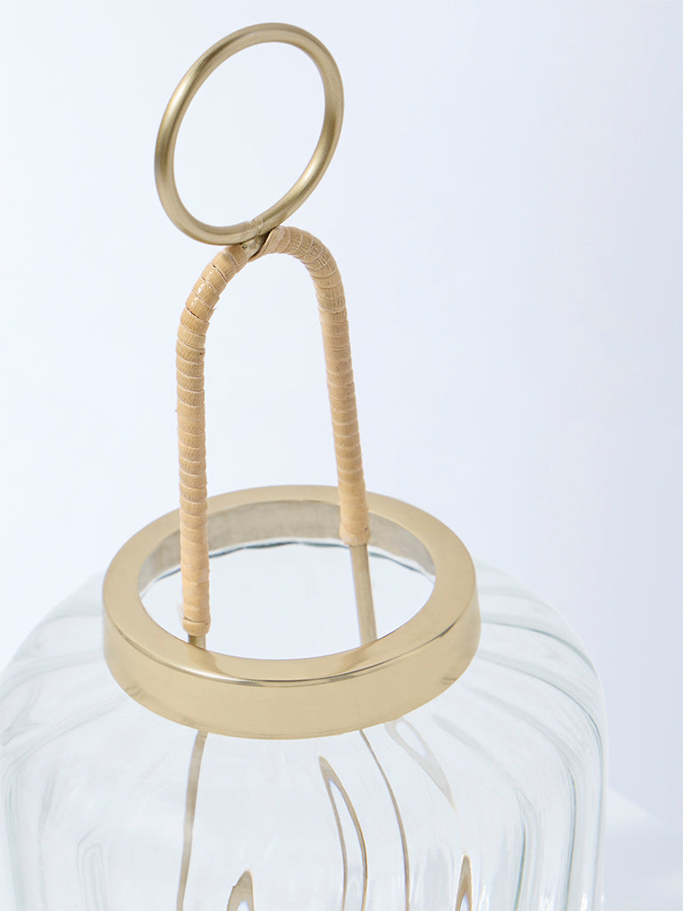 Westside Home Gold Hurricane Glass Candle Holder