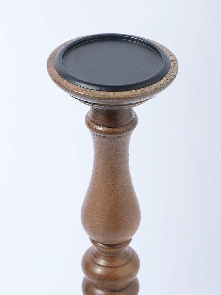 Westside Home Brown Wooden Candle Holder