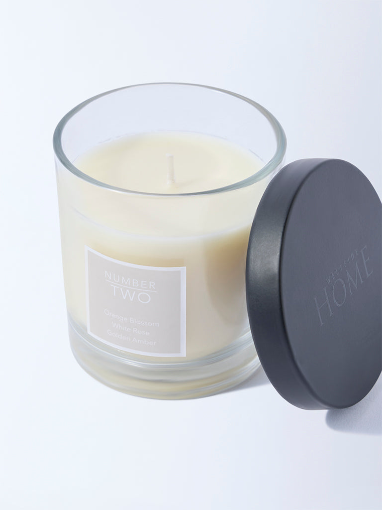 Westside Home Clear White Amber Scented Glass Candle