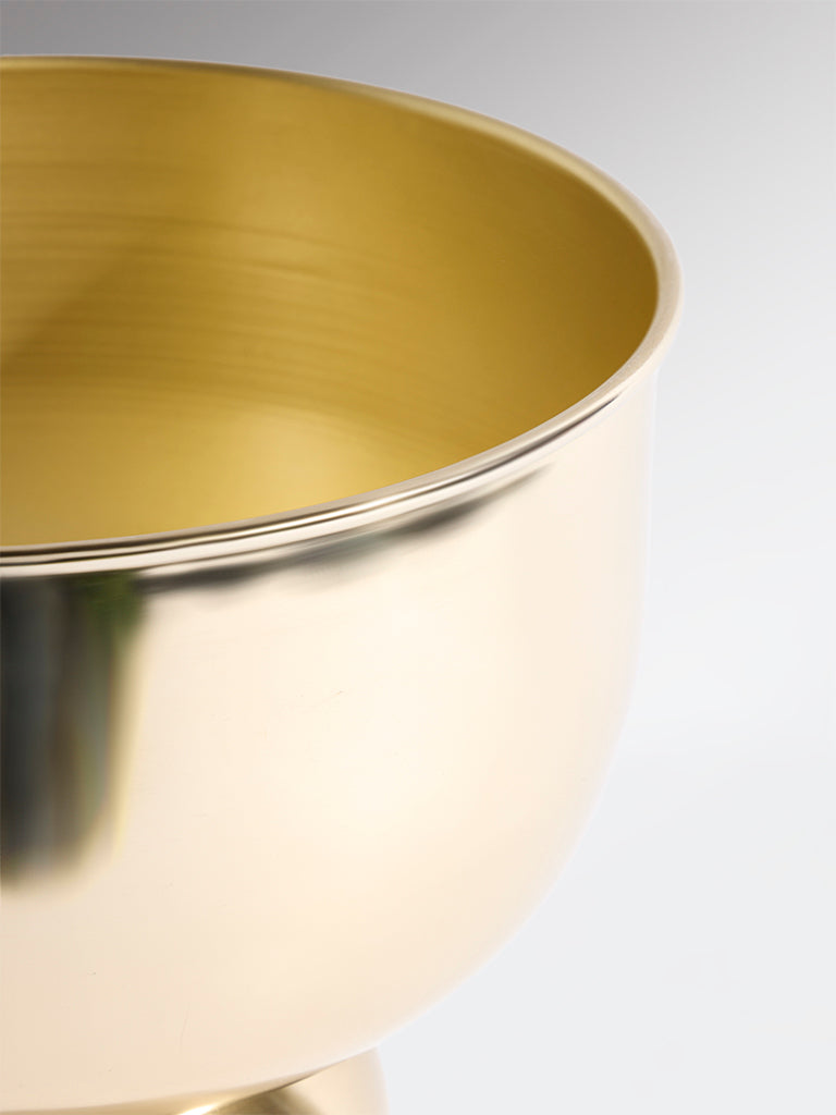 Westside Home Gold Round Metal Floor Pot