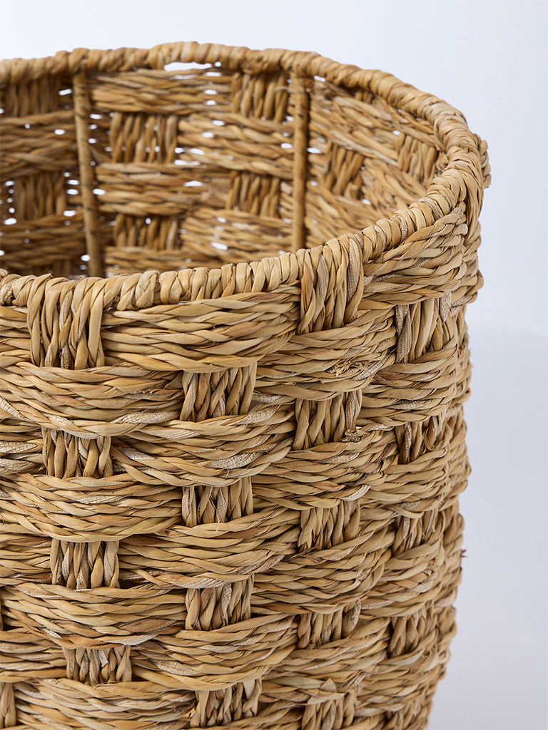 Westside Home Brown Seagrass Woven Planter - Medium
