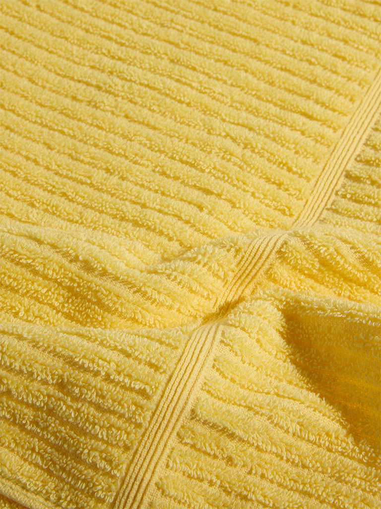Westside Home Yellow Self-Striped Bath Towel