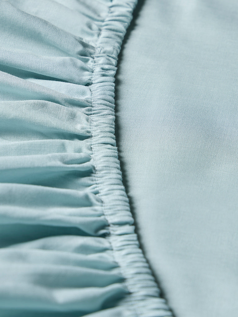 Westside Home Light Blue Solid King Bed Sheet Set
