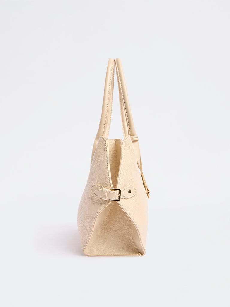 Westside Ivory Textured Mini Tote Bag