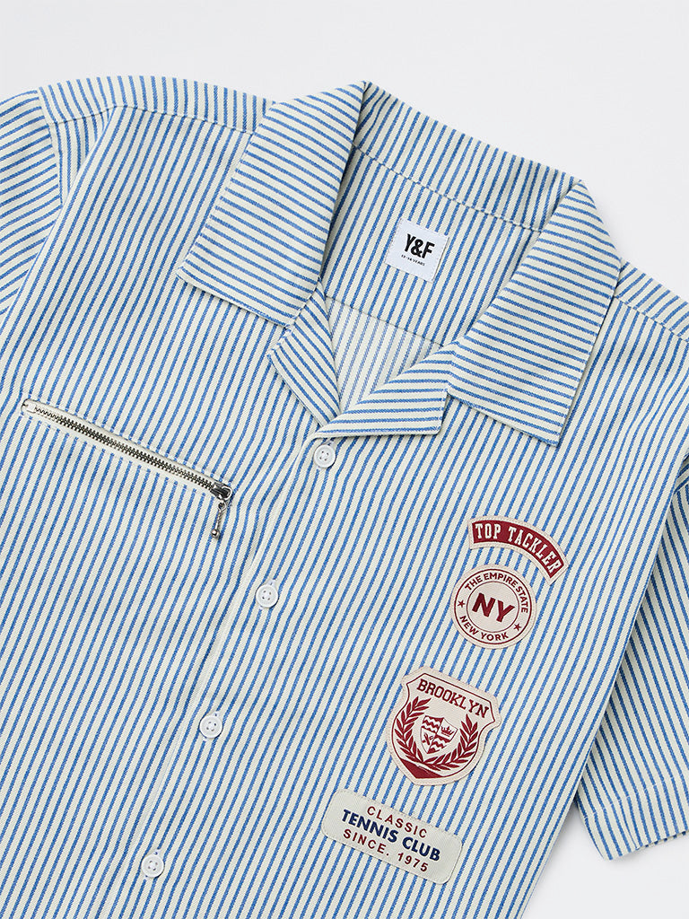 Boys Blue Striped Shirt