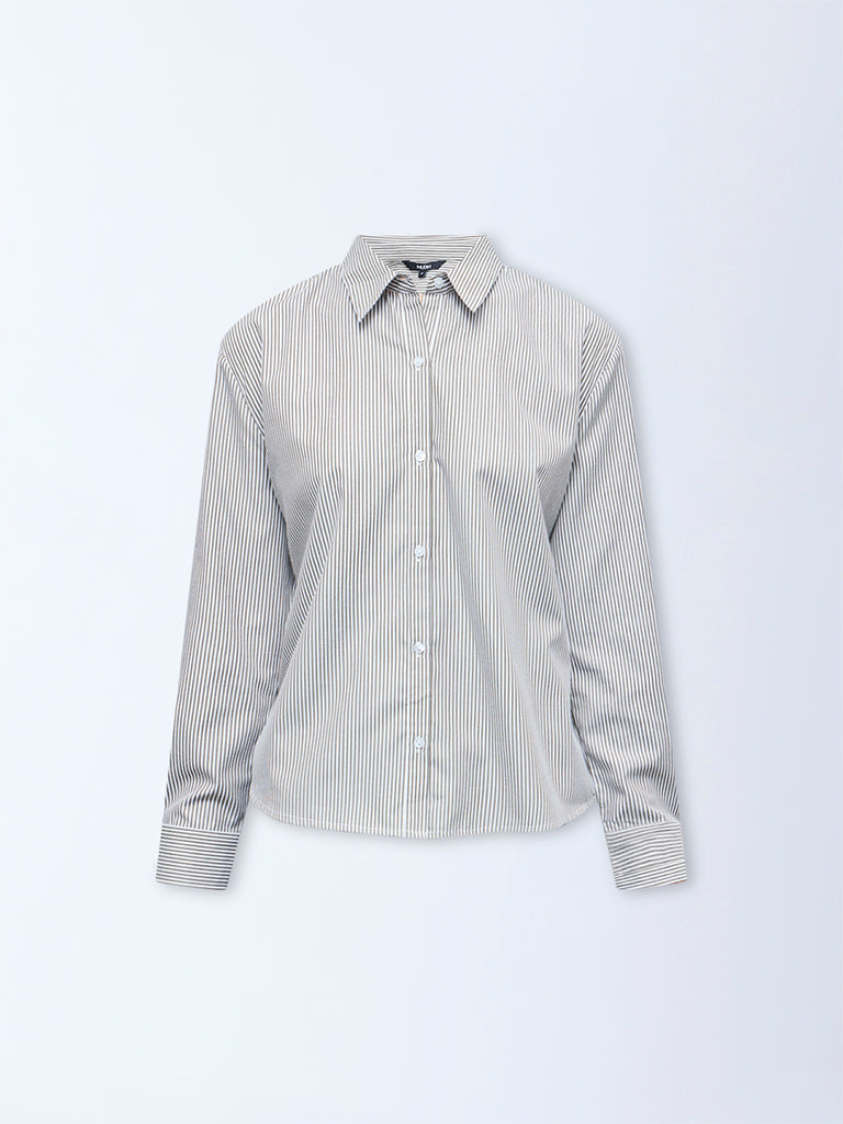 Nuon White Striped Shirt