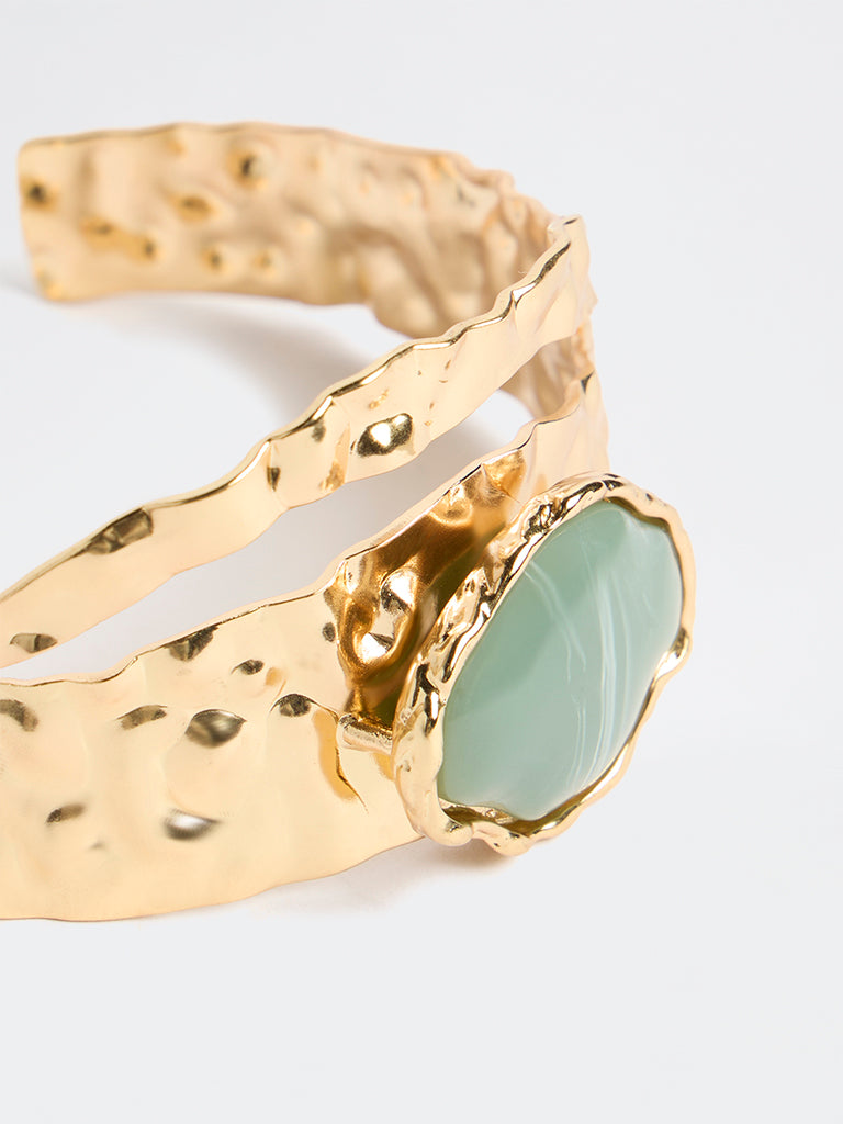 Westside Accessories Gold Resin Statement Open Cuff