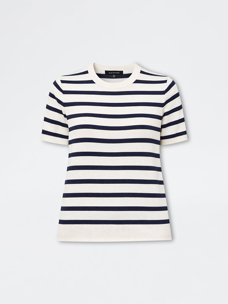 Wardrobe White Striped T-Shirt