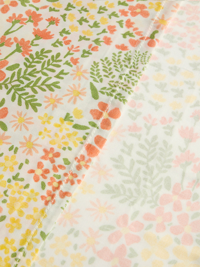 Westside Home Multicolour Floral Pattern Queen Bed Sheet Set
