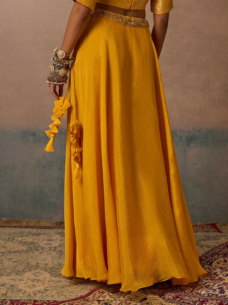 Flared Mustard Lehenga Skirt