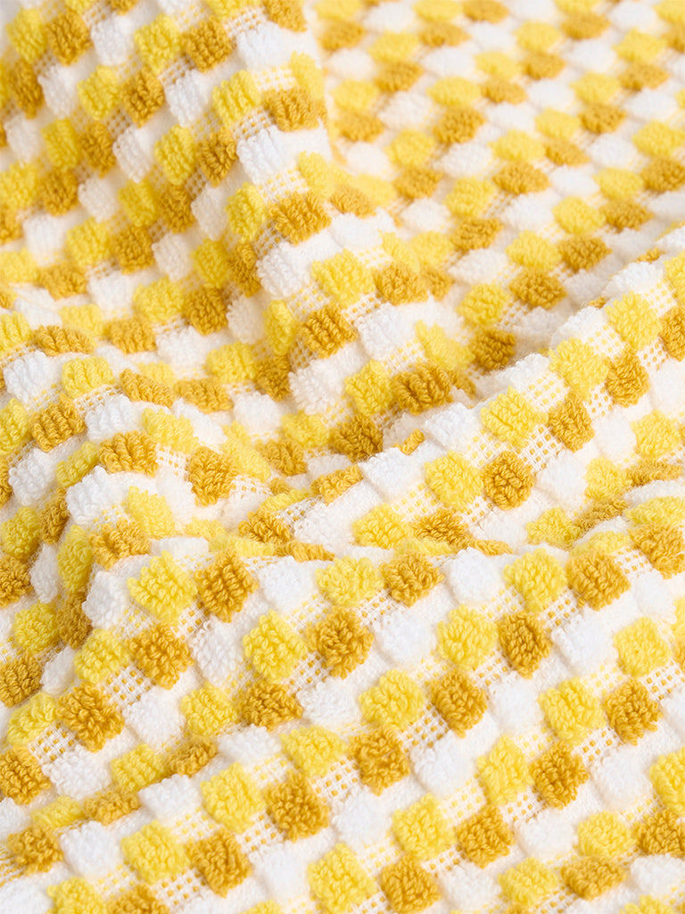 Westside Home Yellow Popcorn Textured Face Towel (Set of 2)
