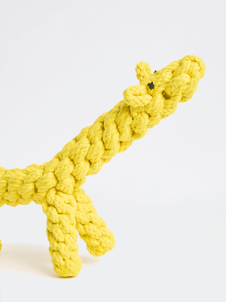 Westside Home Yellow Rope Giraffe Pet Toy