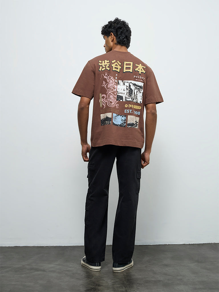 Nuon Black Relaxed-Fit Mid-Rise Cargo Pants
