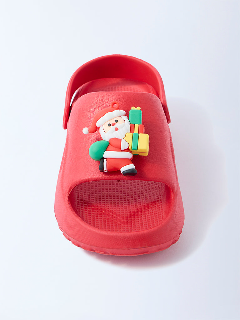Yellow Red Winter-Themed Clogs