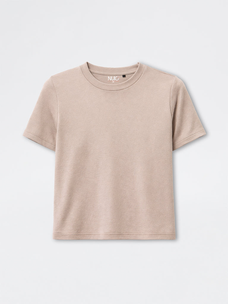 Nuoflexx Dusty Taupe Solid T-Shirt