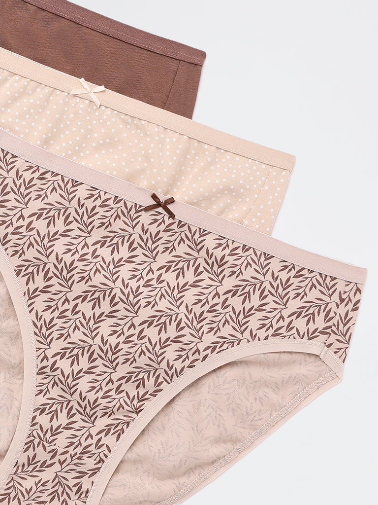 Wunderlove 3-Pack Hi-Leg Cotton-Blend Briefs