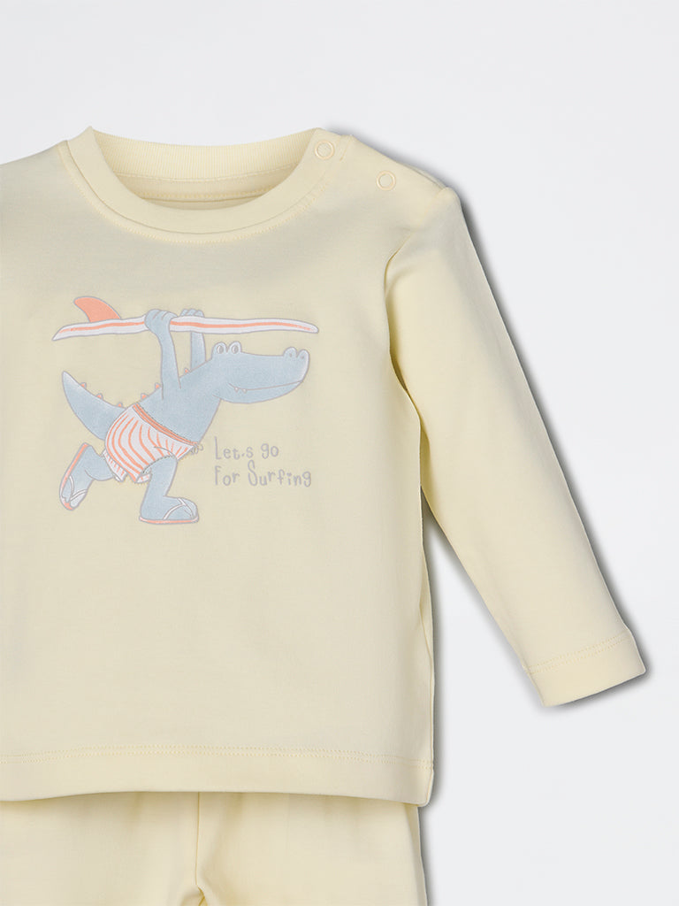 HOP Baby Boys Yellow Animal Printed Co-ord Set - Exclusive