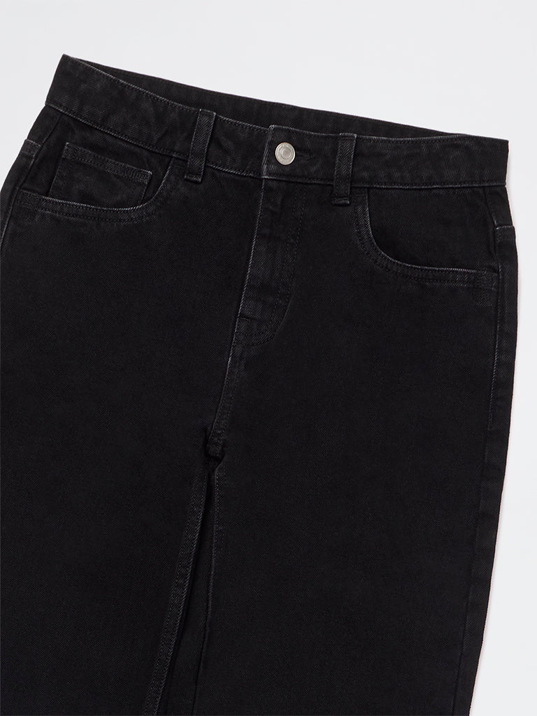 Boys Black Mid-Rise Jeans