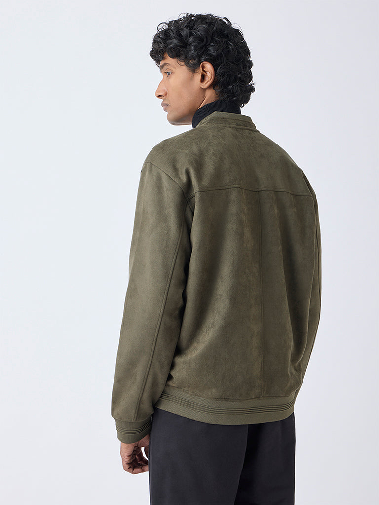Ascot Olive Relaxed-Fit Suede Jacket