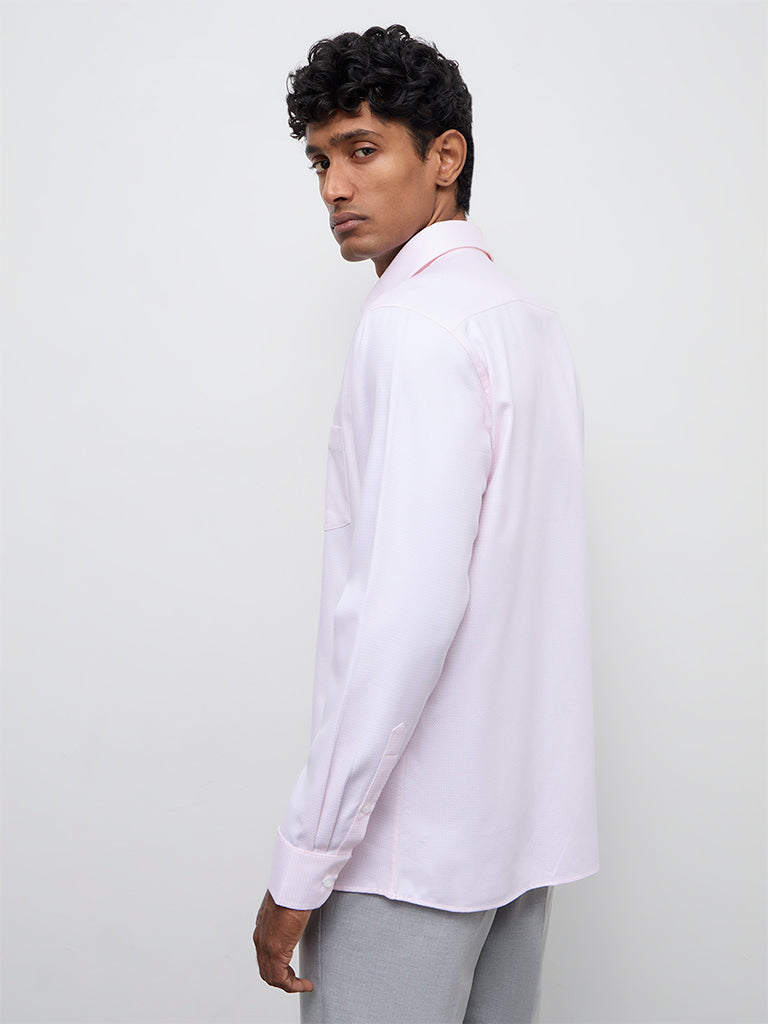 WES Formals Pink Slim-Fit Cotton Shirt