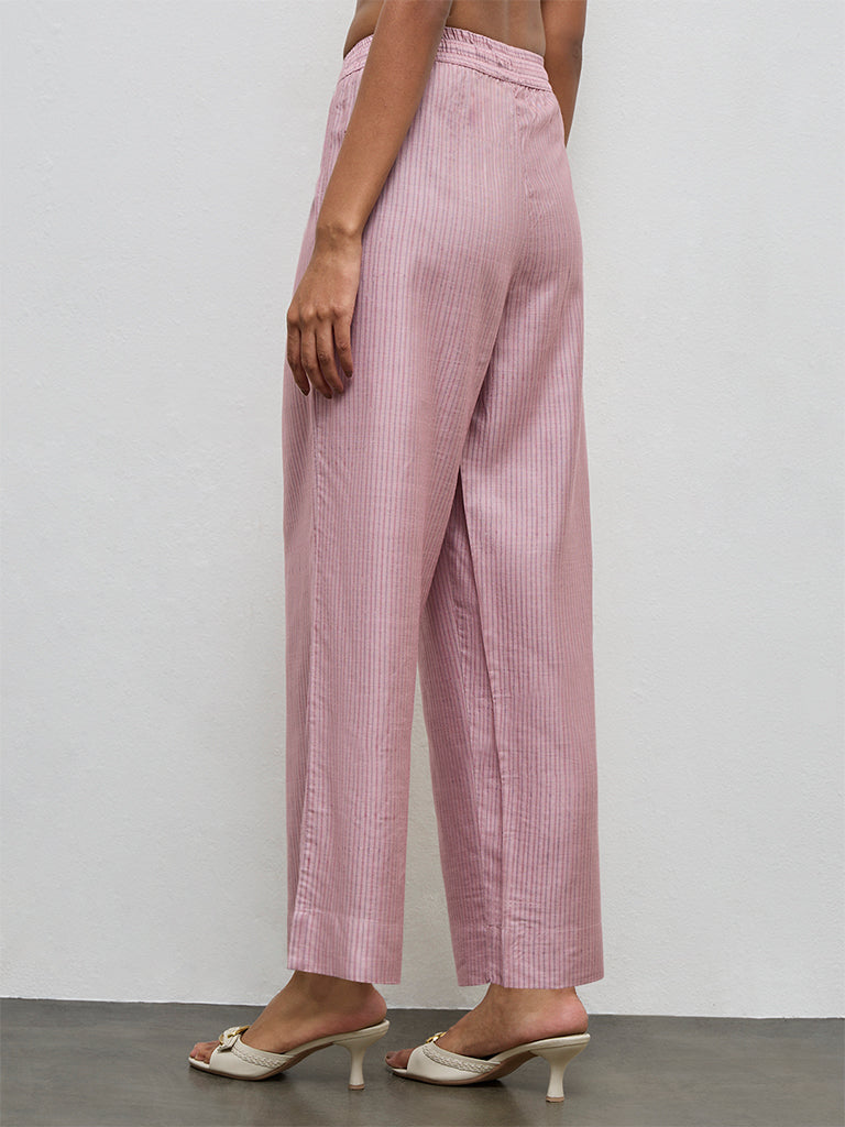Zuba Lilac Stripe Printed Pants